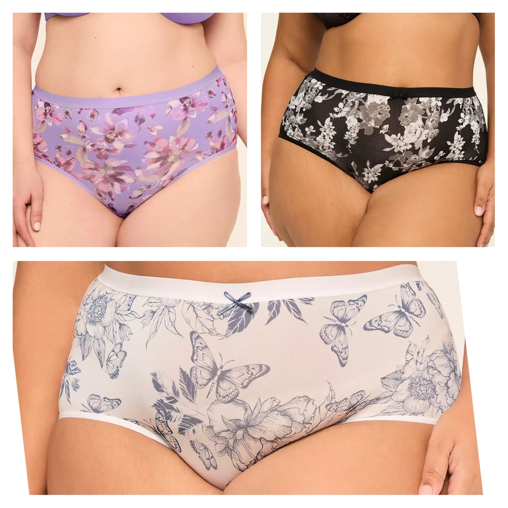 3 CACIQUE WOMEN'S PLUS NO SHOW FULL BRIEF SIZE 26-28